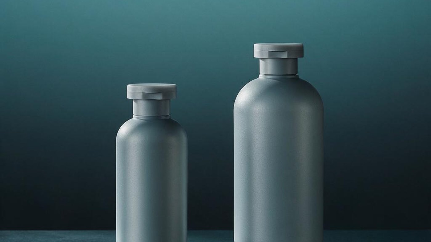 Comparación visual entre un envase de 250 ml de canal salón y uno de 400 ml